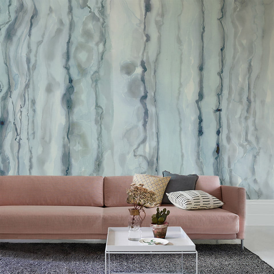 malakita-acuamarine-hand-painted wallpaper