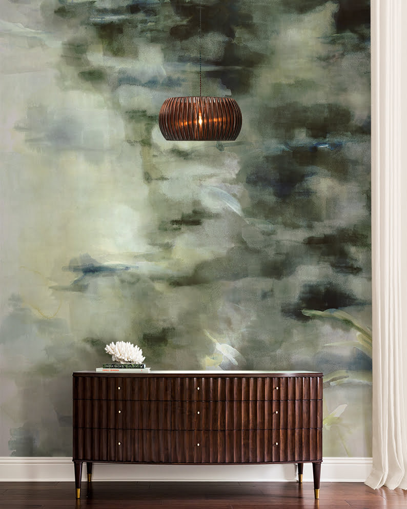 Water Reflection - hand painted wallpaper - buenaventura