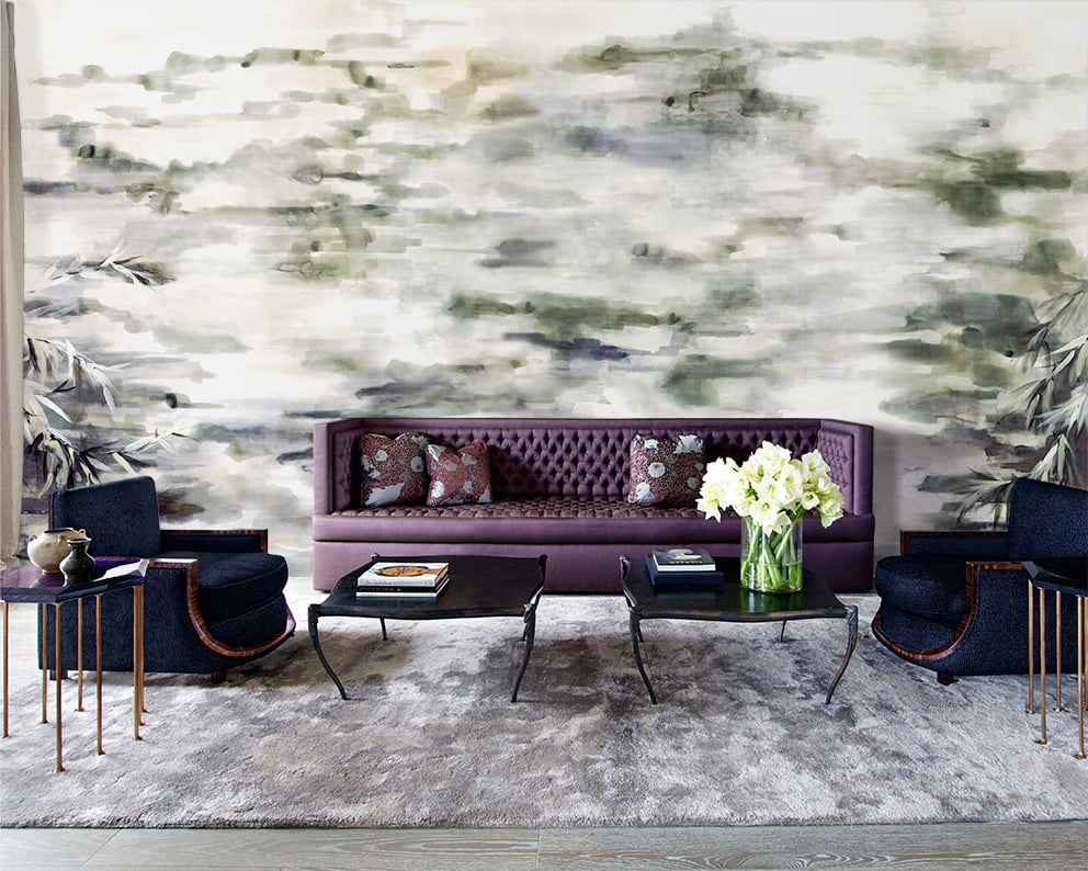 Water Reflection - hand painted wallpaper - Buenaventura