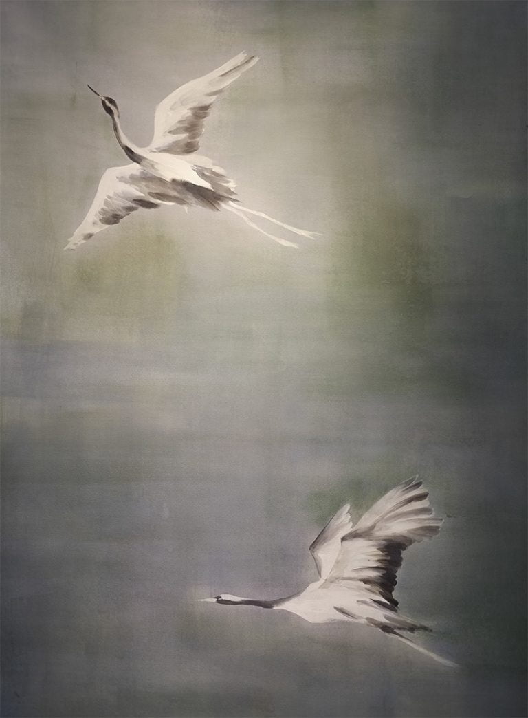 papel pintado a mano "Doñana" - buenaventura | Hotel Tio Pepe - suite grisalla